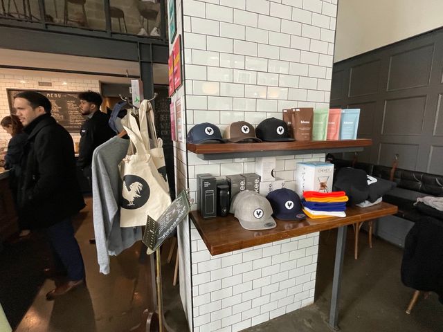 Baked goods and Rooster merchandise